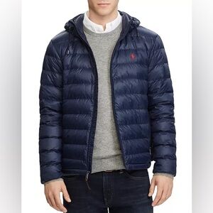 Ralph Lauren / Men’s packable quilted down jacket with hood / Medium / Like New